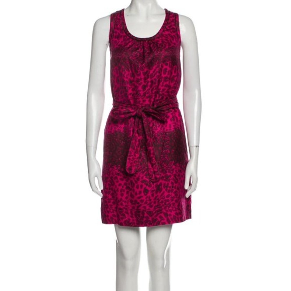 Marc by Marc Jacobs Magenta Silk Animal Print Cocktail Dress